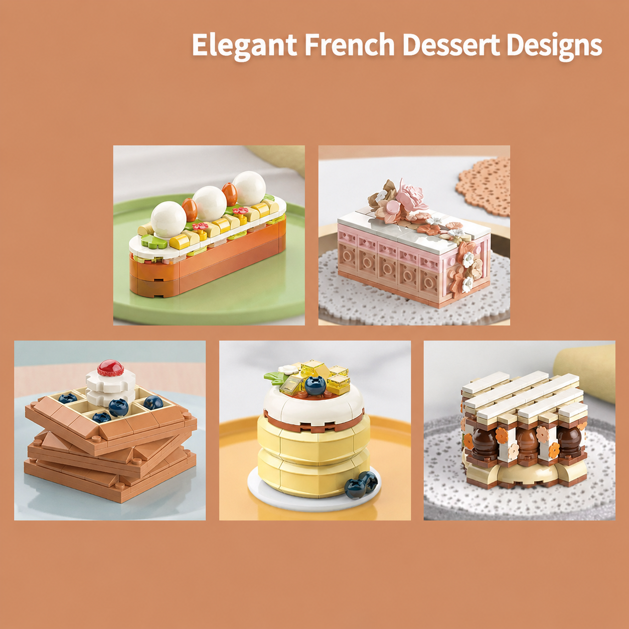 Heart Grape Cake Building Blocks - Sweet DIY Dessert Display Set