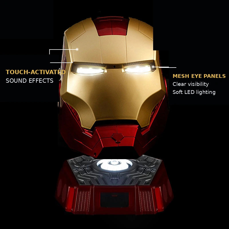 Smart Voice & Touch Controlled Light-Up Iron Man Helmet