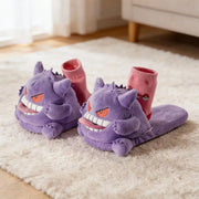 Mischievous Ghost Plush Slippers – Cozy Funny Monster House Shoes