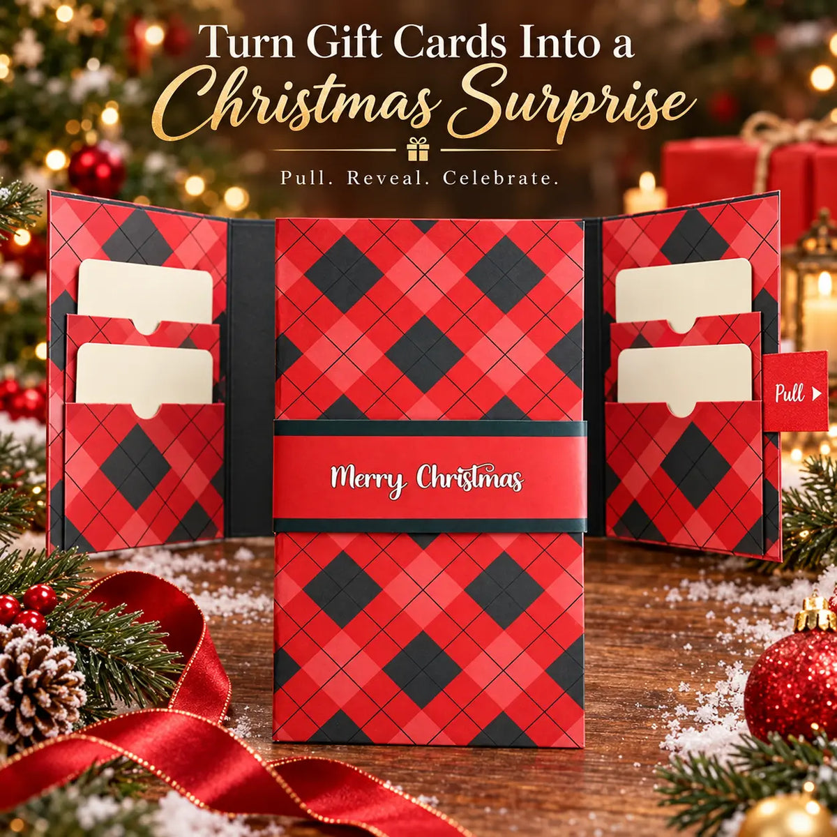 Christmas Pull-Tab Gift Card Holder – A Magical Holiday Surprise Booklet