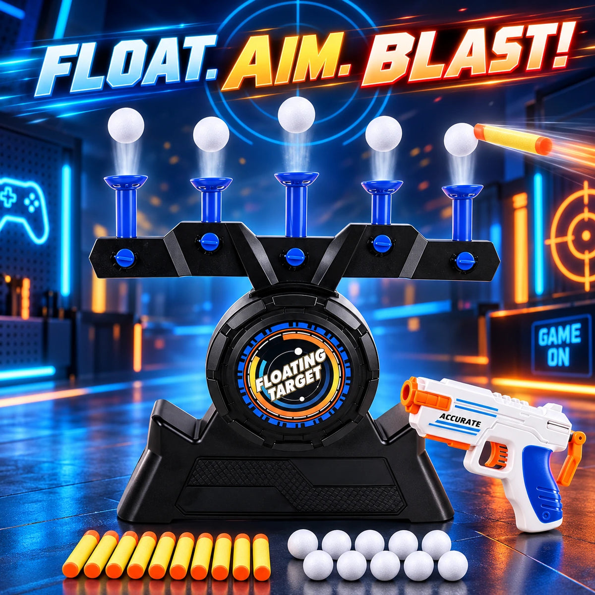 Parent-Child Floating Target Battle Game – Interactive Family Foam Dart Challenge