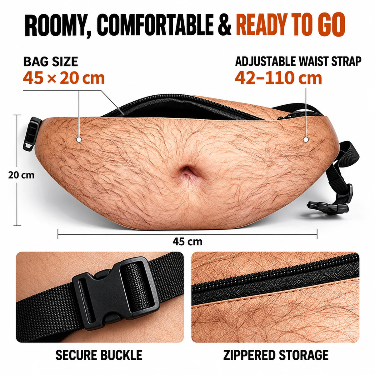 Funny Belly Waist Pack – Realistic Prank Fanny Pack