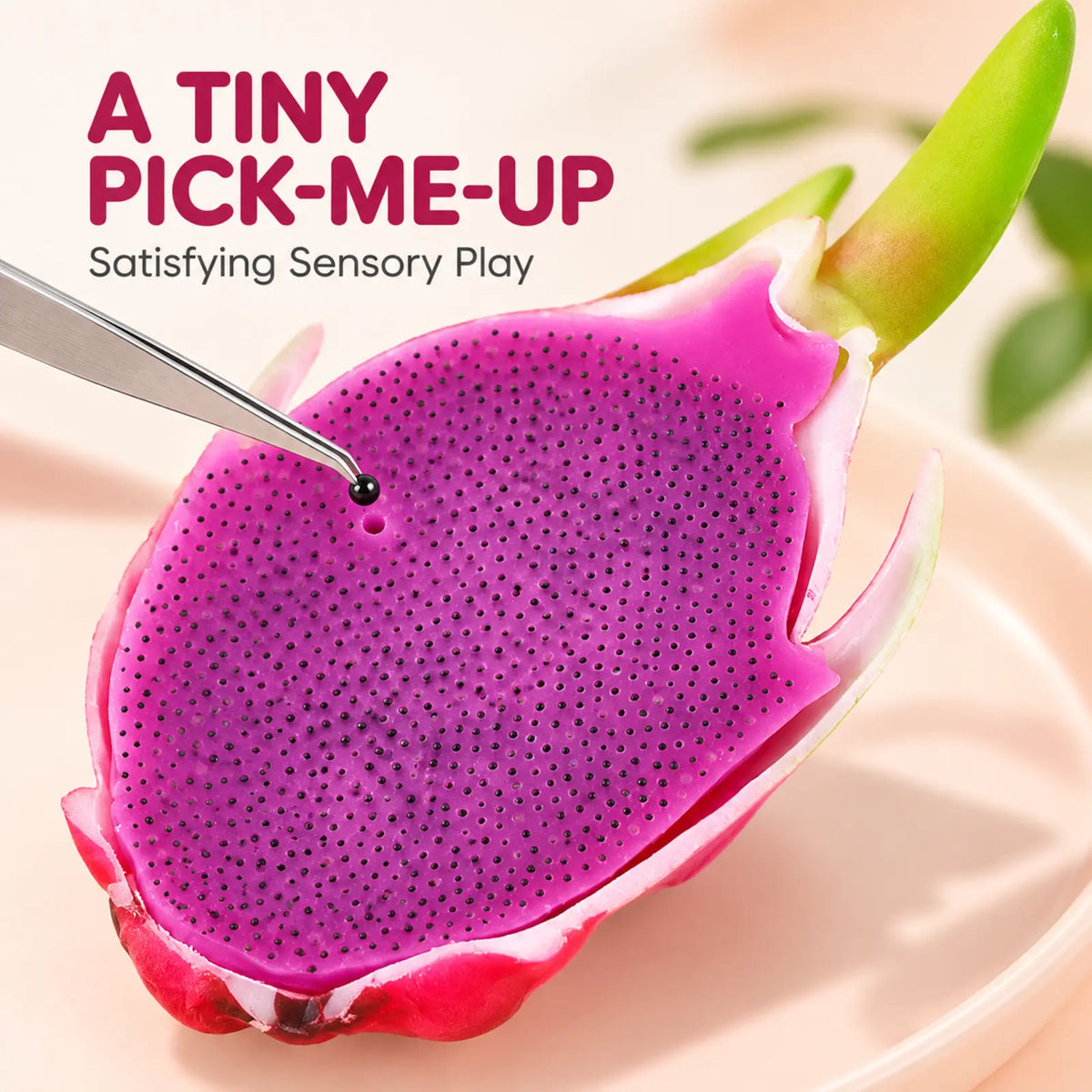 Realistic Dragon Fruit Seed-Picking Fidget Toy with Tweezers