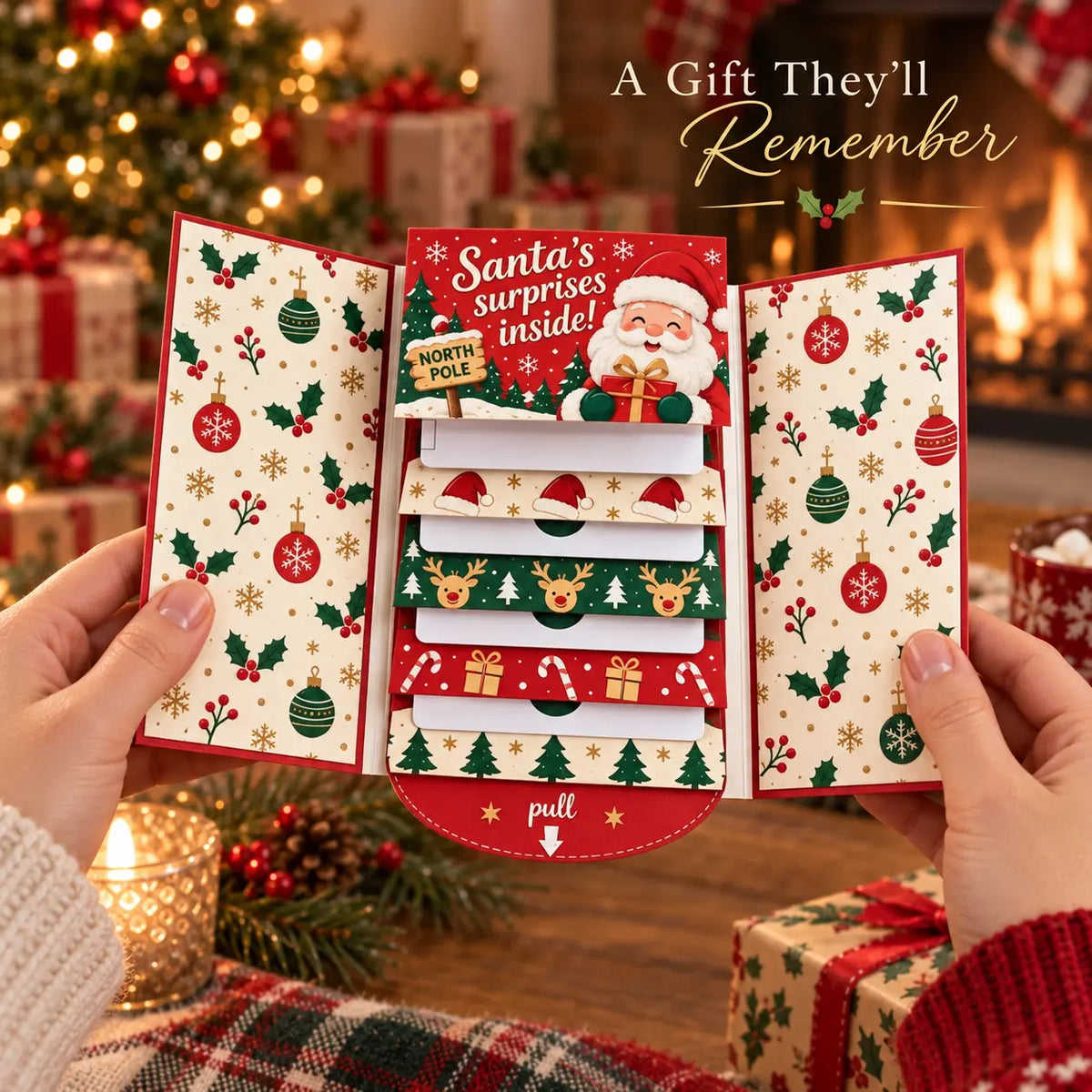 Christmas Pull-Tab Gift Card Holder – A Magical Holiday Surprise Booklet