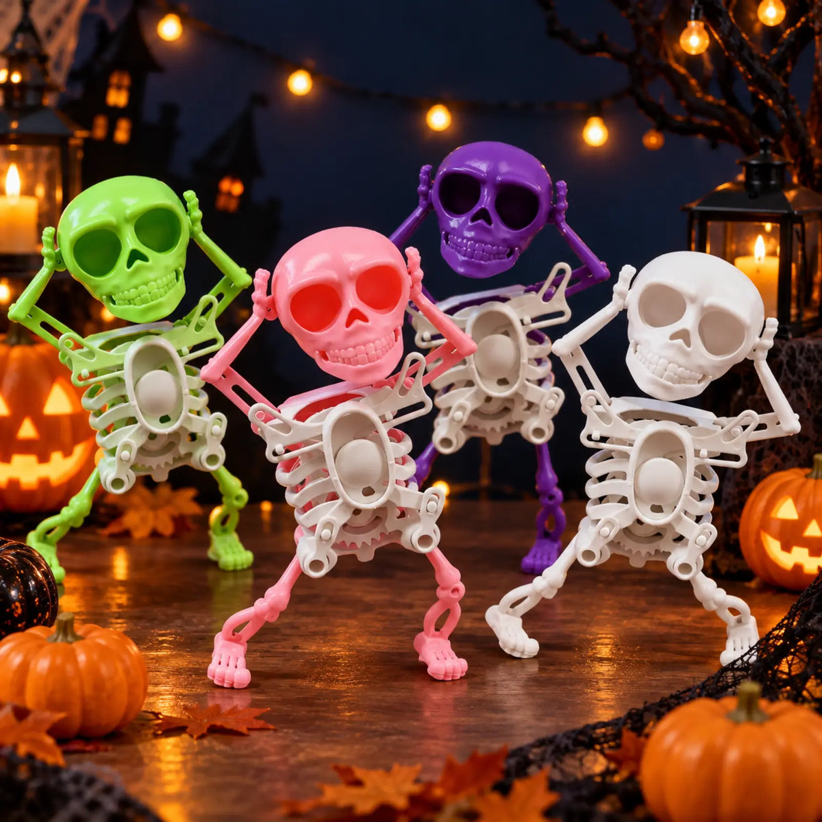 Articulated Dancing Skeleton Squeeze Toy – Funny Halloween Fidget