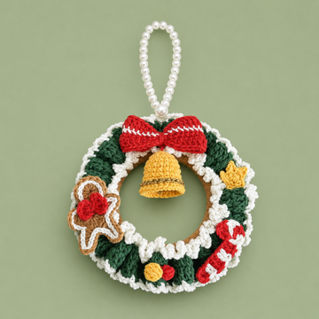 Christmas Wreath DIY Crochet Kit with Video Tutorials