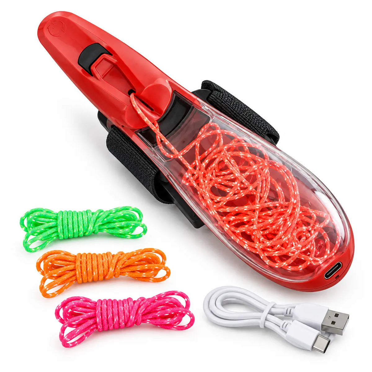 Zip String Glow Rope Wrist Launcher – Rechargeable Parent-Child Action Game