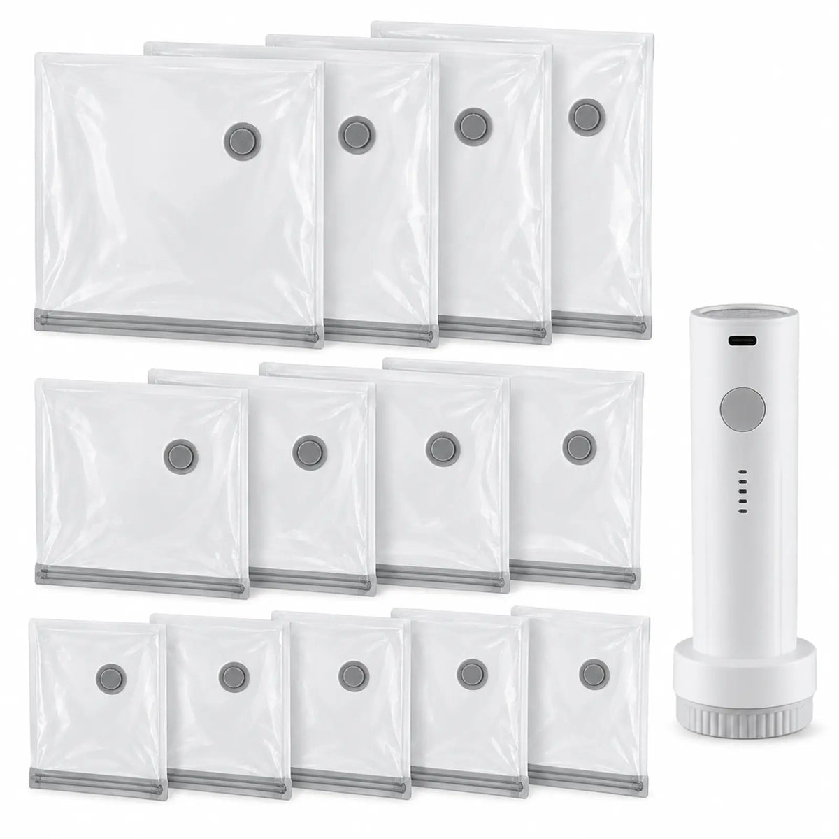 Reusable Travel Vacuum Storage Bags with Manual or Cordless Electric Pump