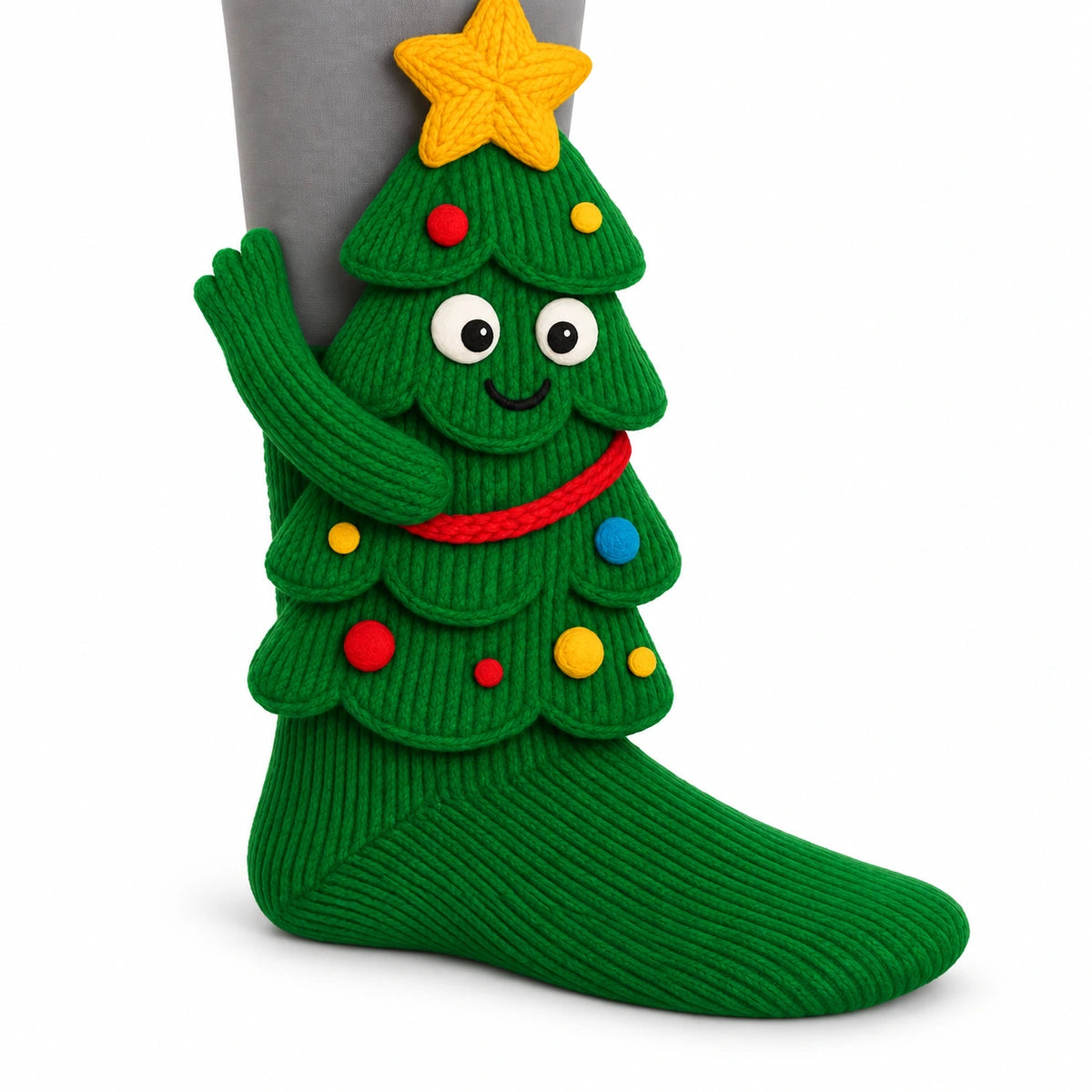 3D Animal Hugger Knitted Slipper Socks – Cozy Holiday Leg Warmers
