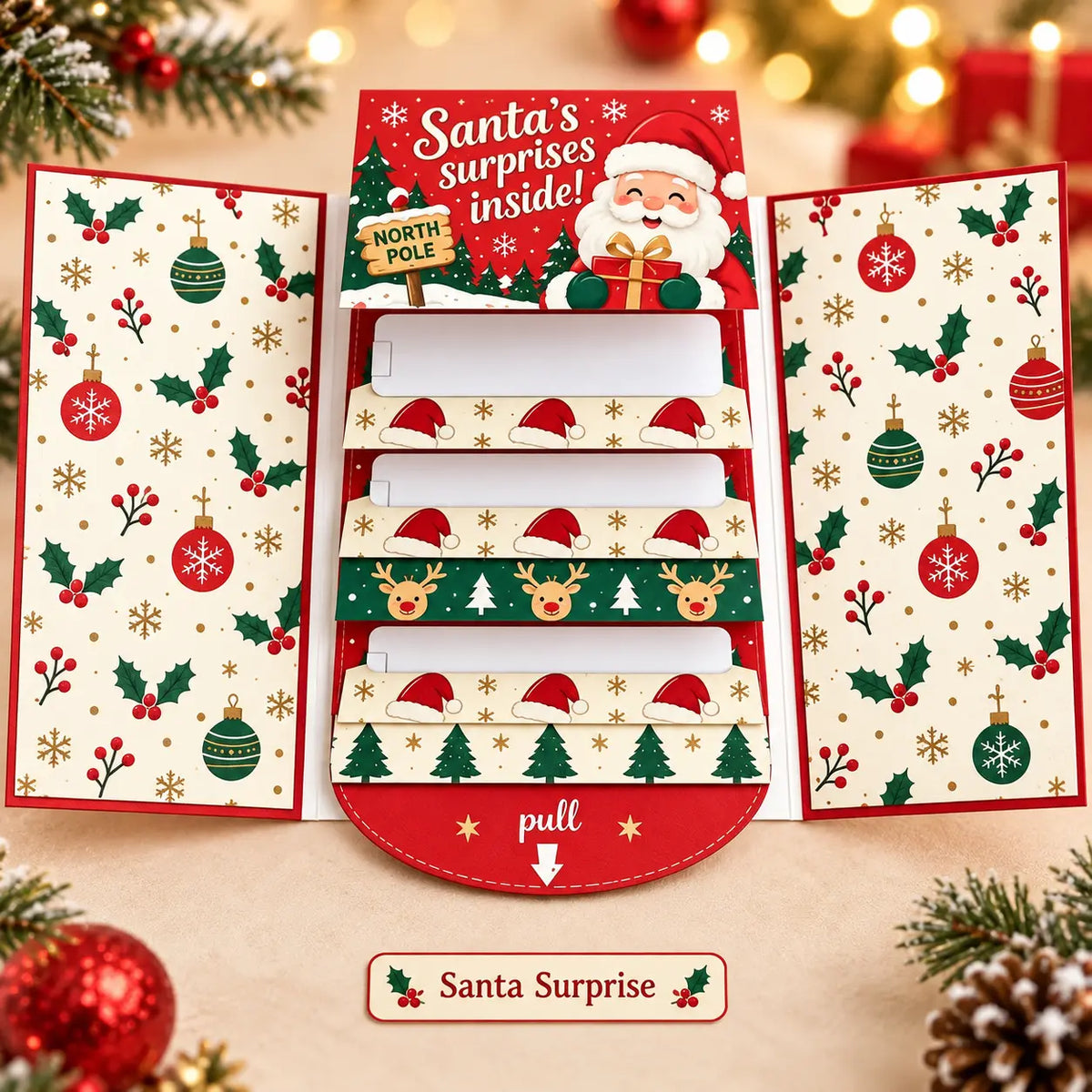Christmas Pull-Tab Gift Card Holder – A Magical Holiday Surprise Booklet