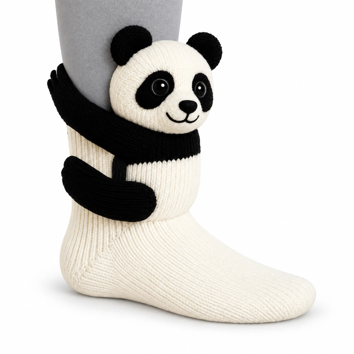 3D Animal Hugger Knitted Slipper Socks – Cozy Holiday Leg Warmers