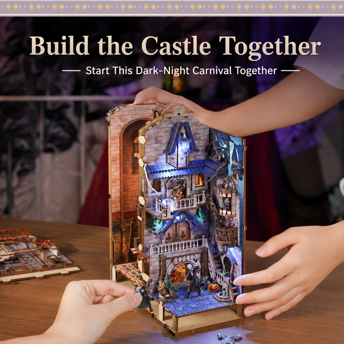 Kit de serre-livres lumineux DIY Le Carnaval des Monstres