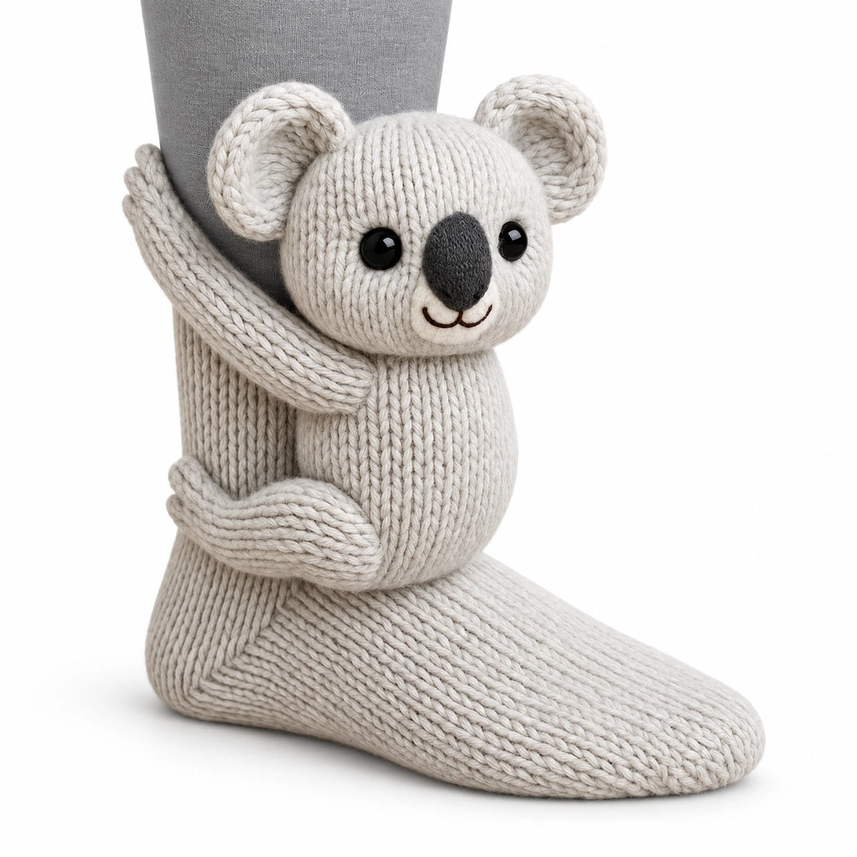 3D Animal Hugger Knitted Slipper Socks – Cozy Holiday Leg Warmers