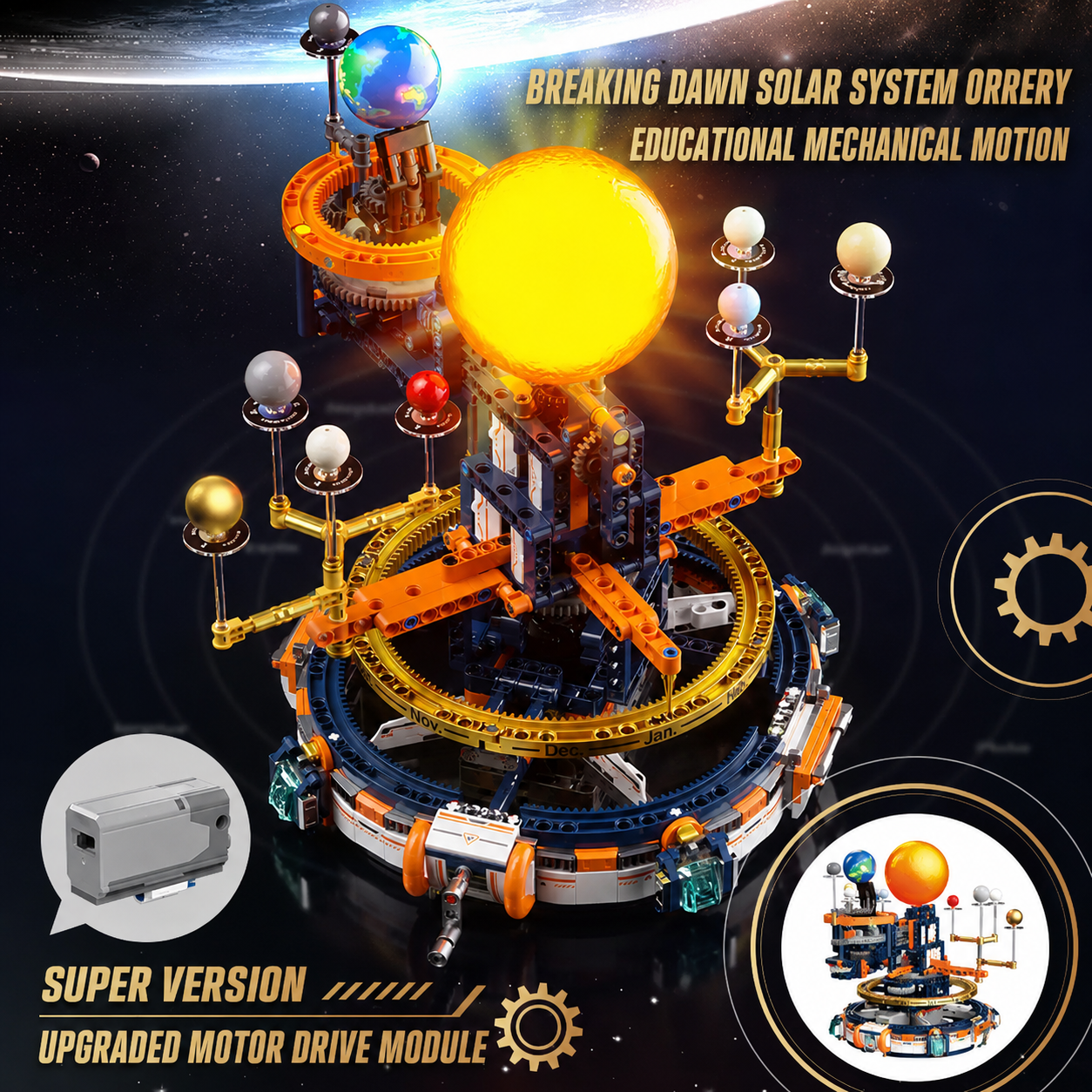 Breaking Dawn Solar System Orrery Building Block Set