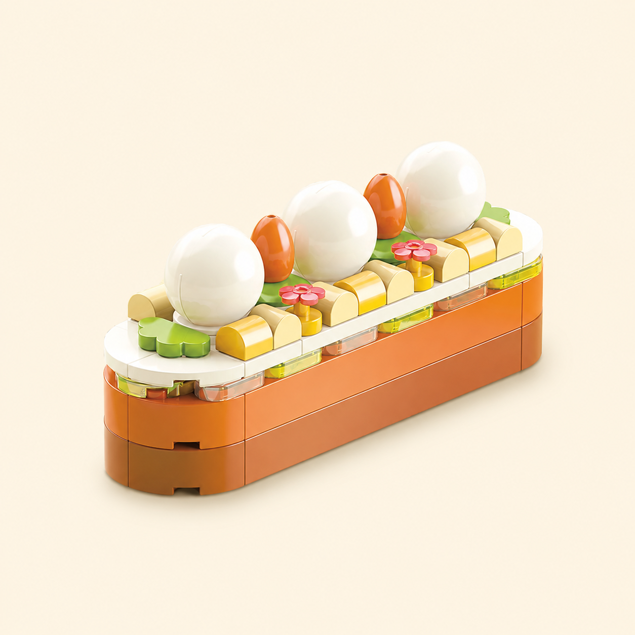 Fruit Custard Tart Building Blocks - Sweet DIY Dessert Display Set