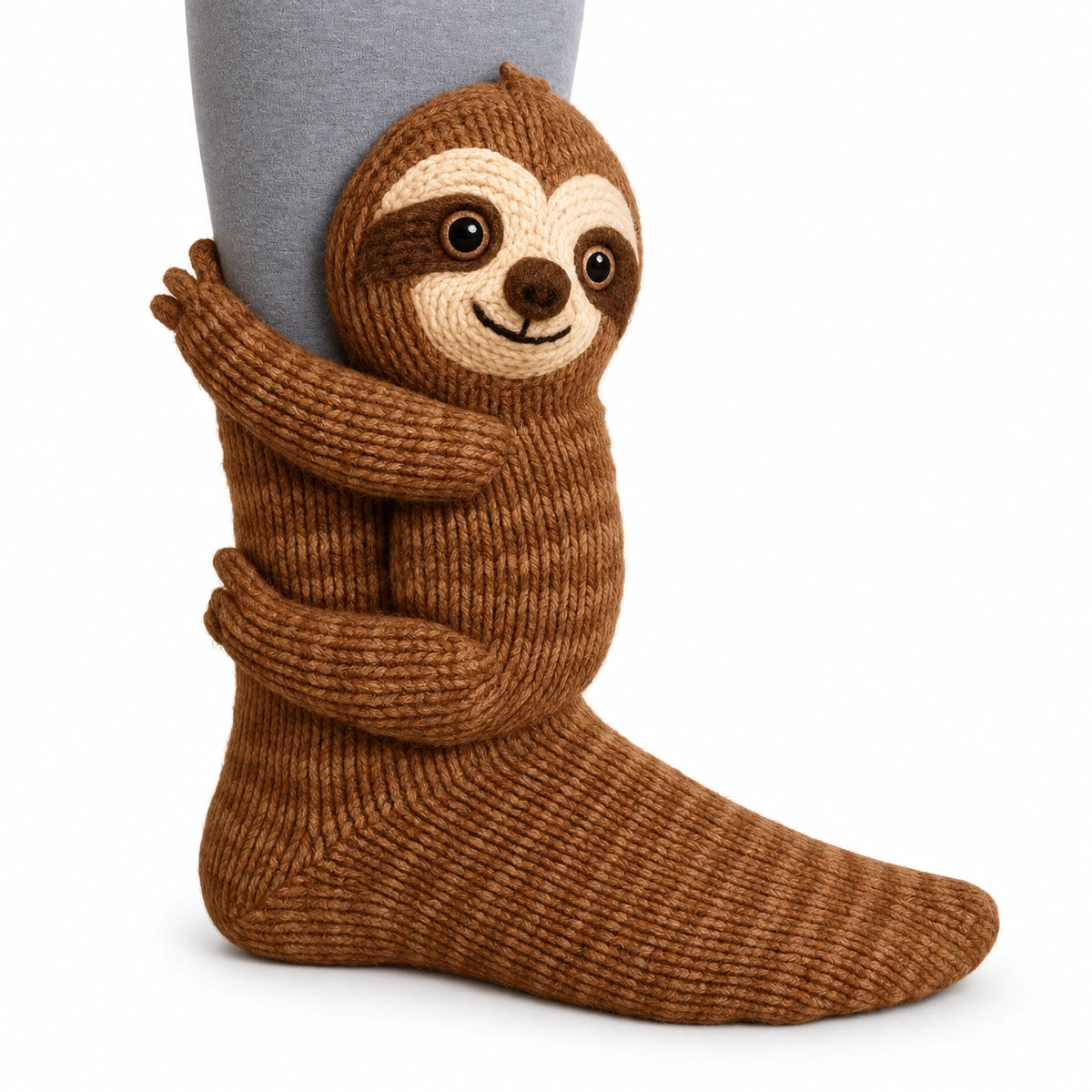 3D Animal Hugger Knitted Slipper Socks – Cozy Holiday Leg Warmers