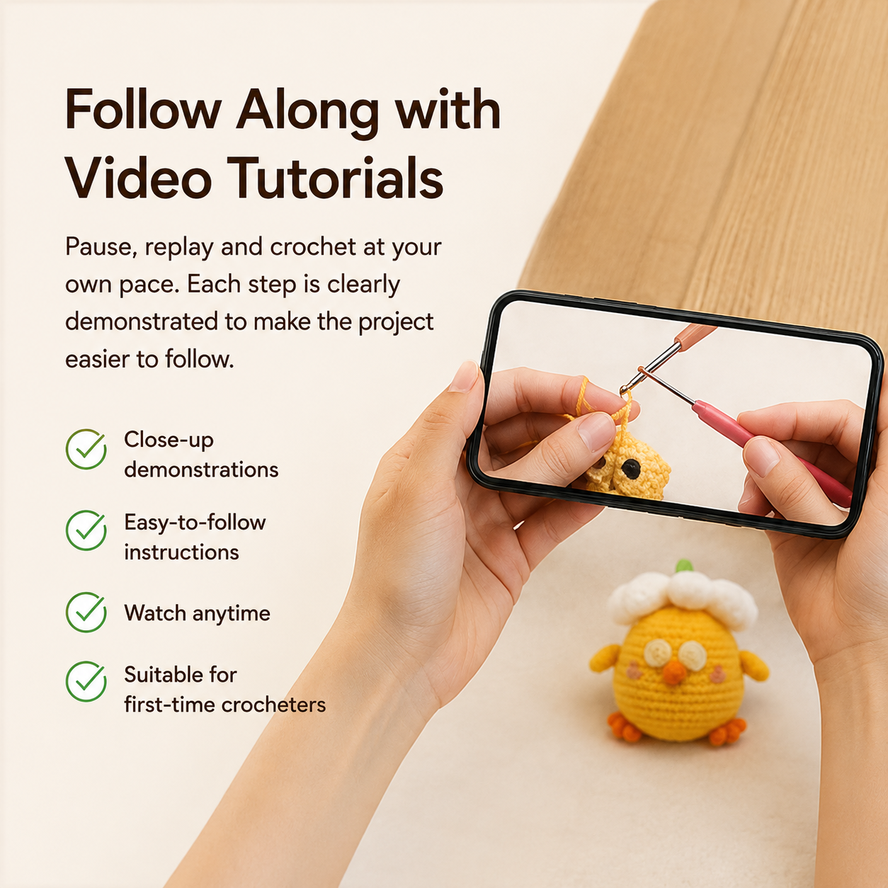 Bloomy Chick Crochet Kit – Beginner-Friendly DIY Craft Set