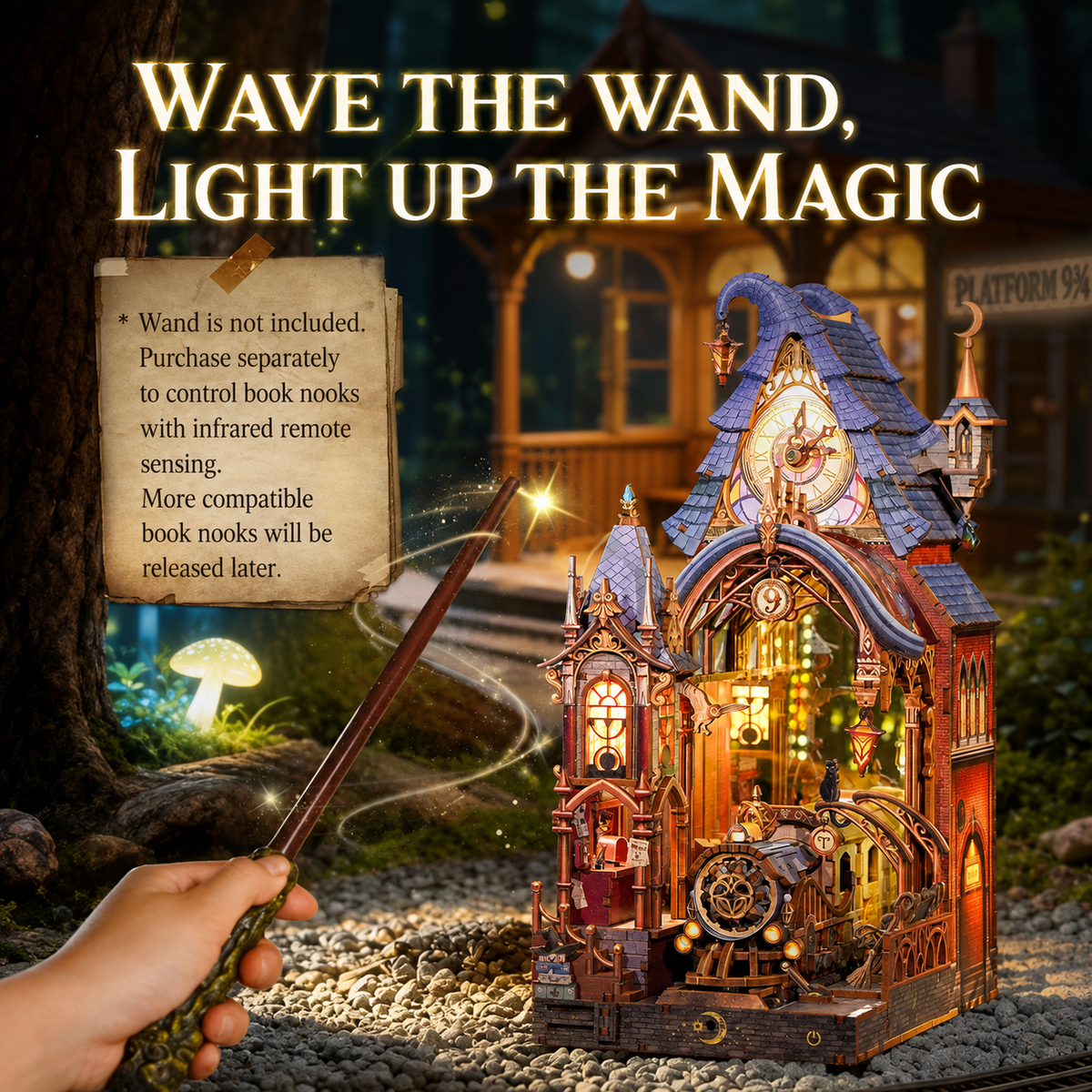 Kit de serre-livres DIY Magic Platform avec lumières, plateforme extensible et tunnel miroir infini