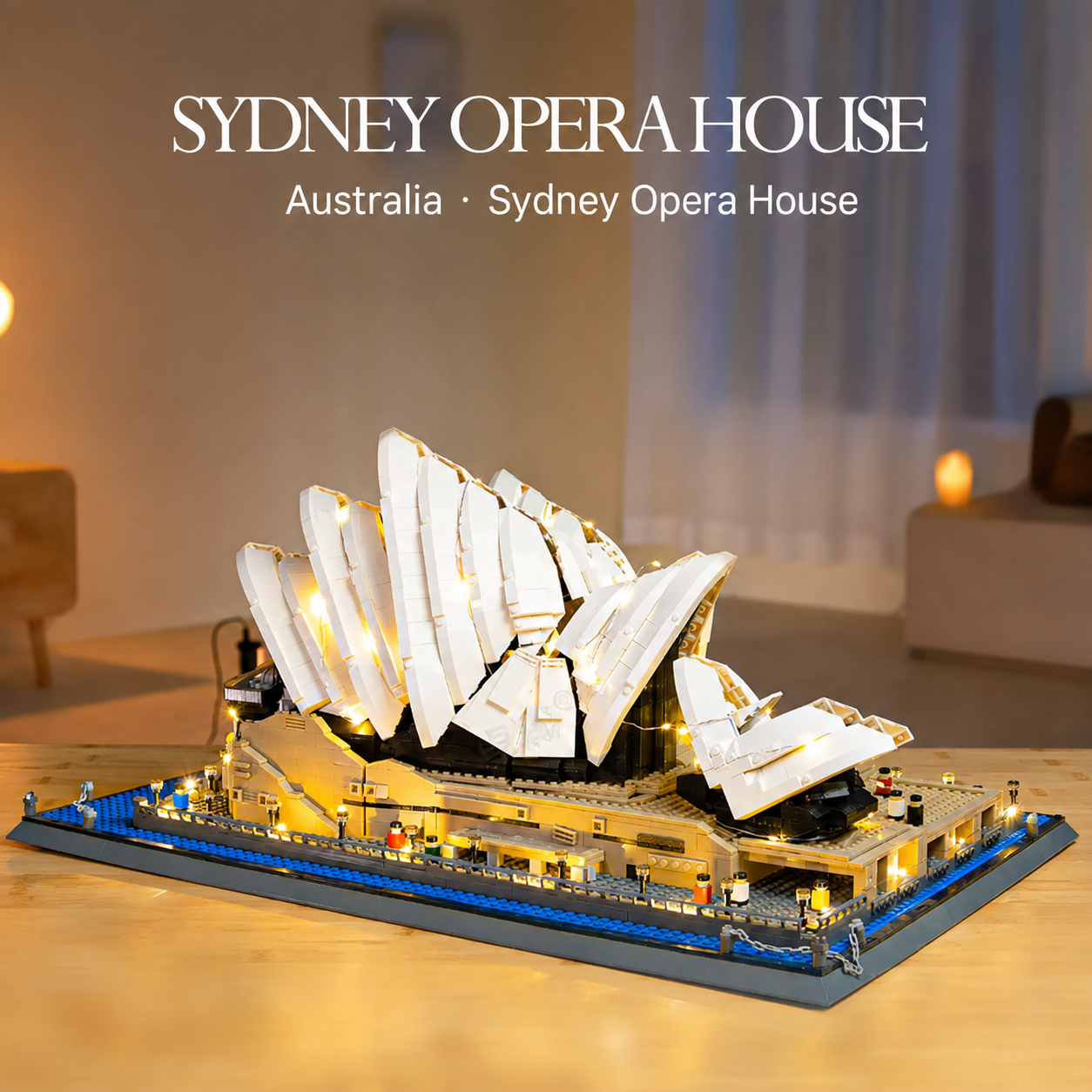 Sydney Opera House Building Blocks Model with Lights