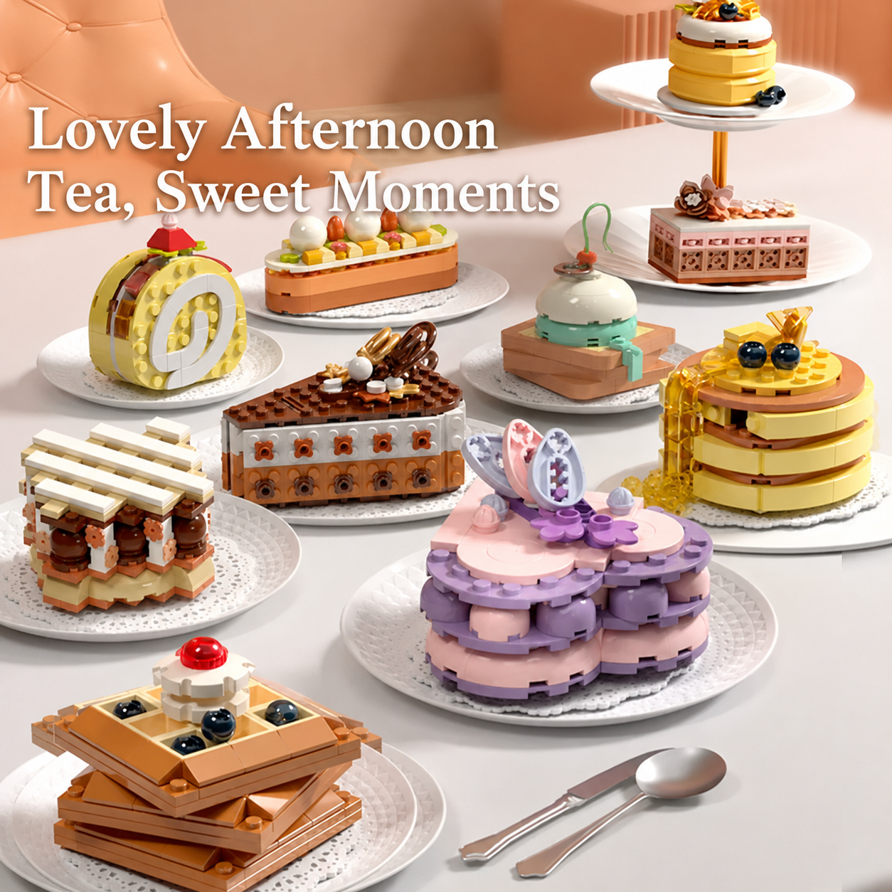 Heart Grape Cake Building Blocks - Sweet DIY Dessert Display Set