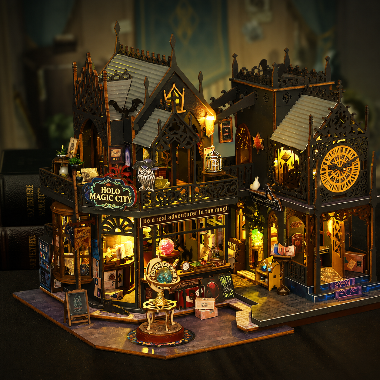 Holo Magic City DIY Miniature House Kit with LED Lights