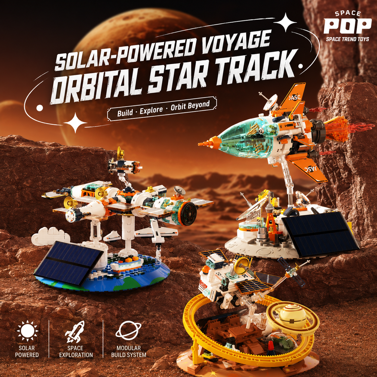 Dawn Solar Space Station Building Set – 782-Piece Orbital Exploration Model