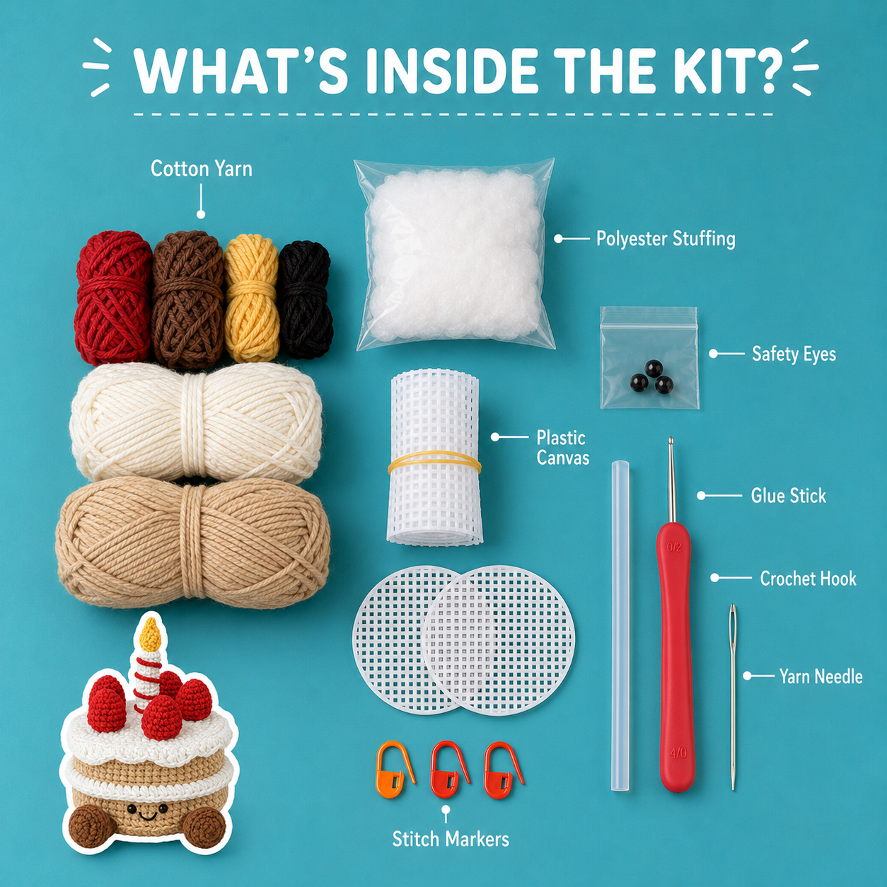 DIY Crochet Birthday Cake Basket Kit