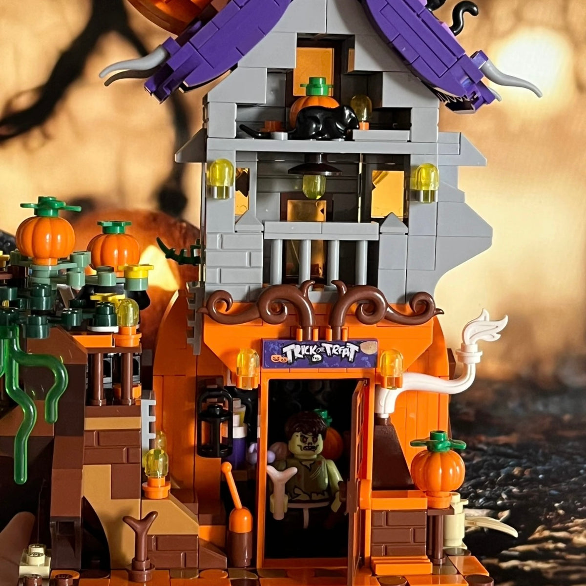 Ensemble de Blocs de Construction Maison Citrouille d'Halloween