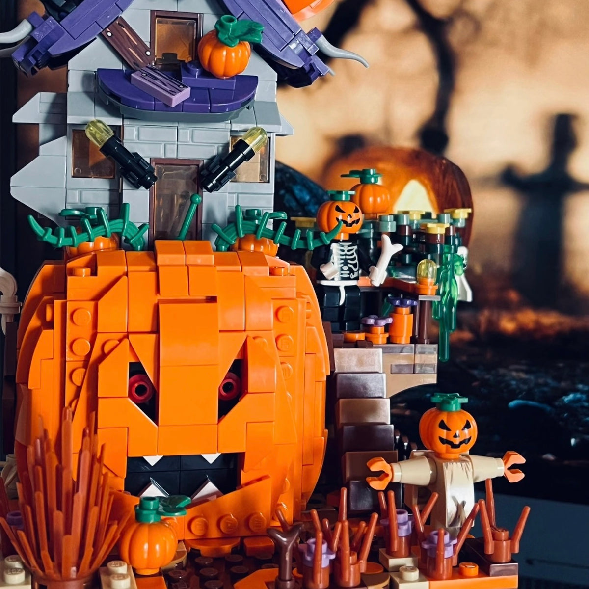 Ensemble de Blocs de Construction Maison Citrouille d'Halloween