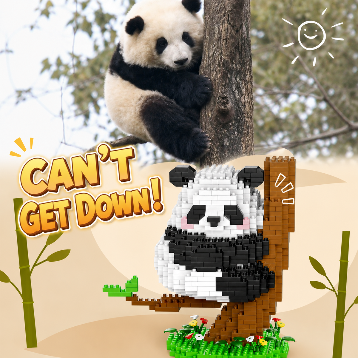 Adorable kit de blocs de construction DIY Panda