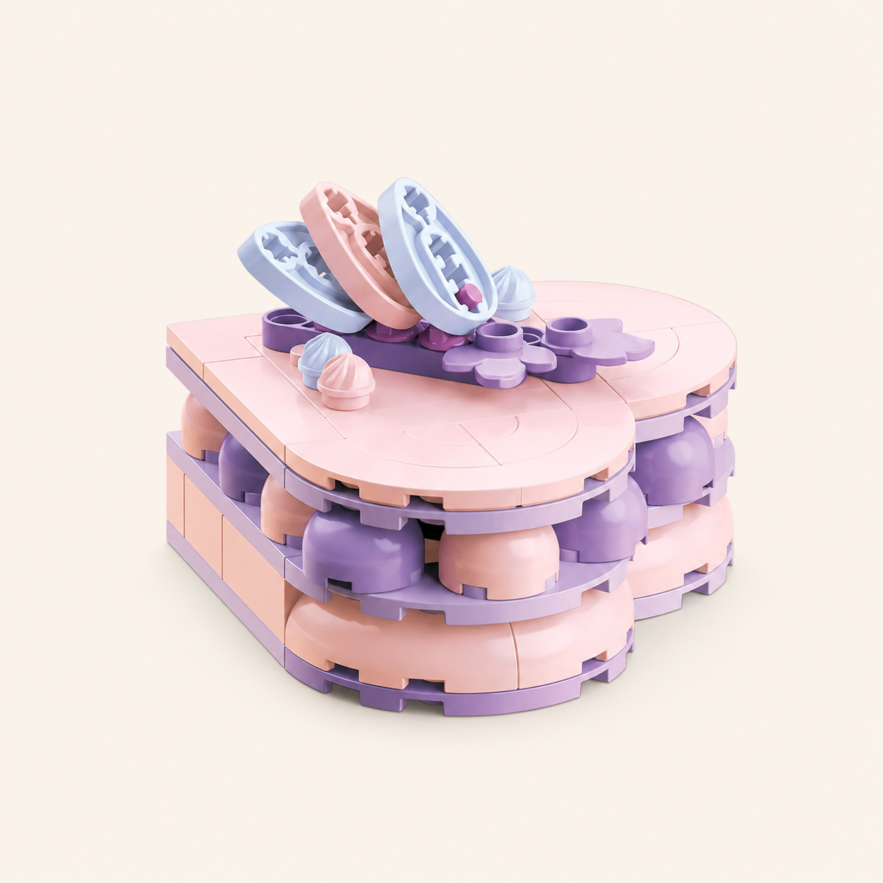 Heart Grape Cake Building Blocks - Sweet DIY Dessert Display Set