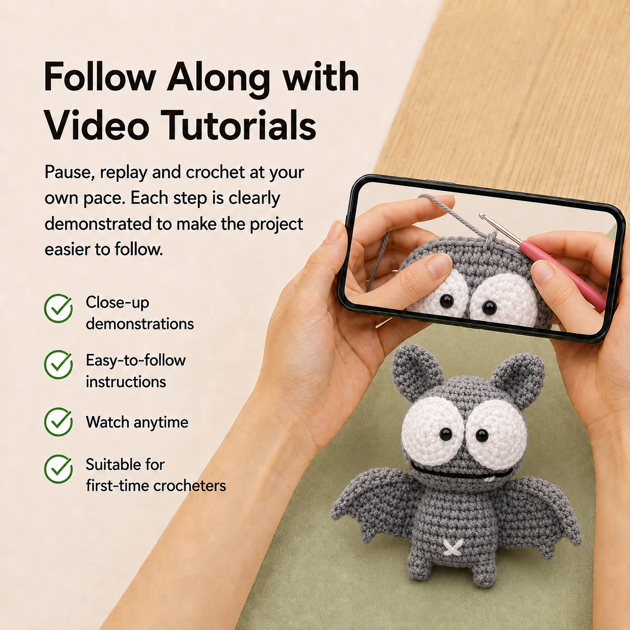Cute Bat DIY Crochet Kit