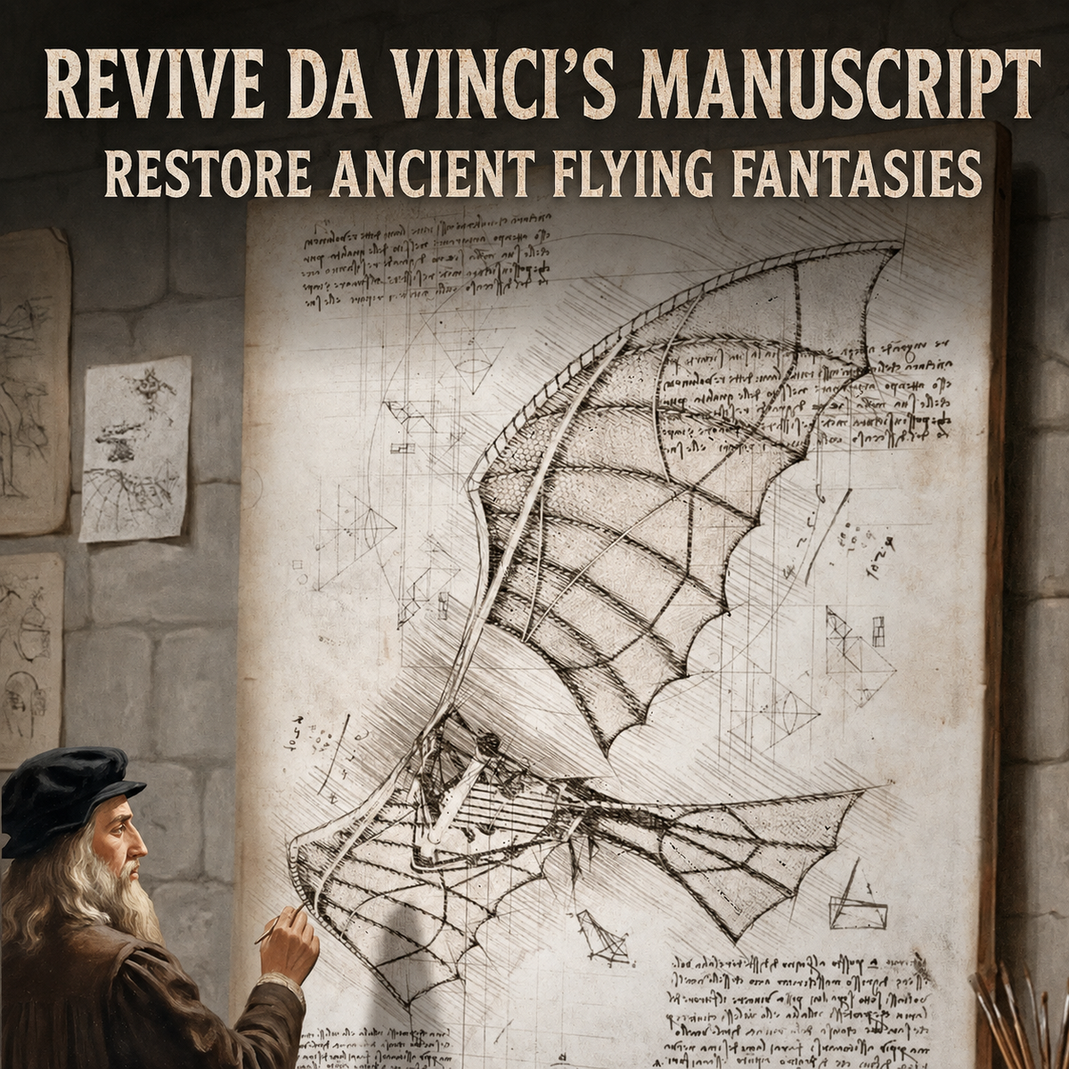 Industrial City Da Vinci Ornithopter DIY Mechanical Model