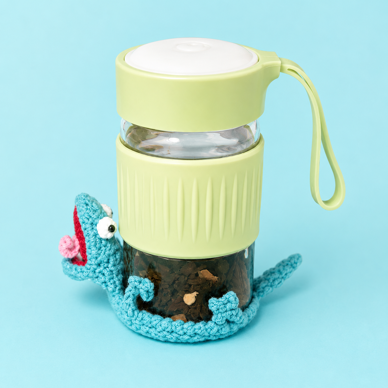 Handmade Crochet Animal Cup Mat Gift Set – Cute Shark & Mouse Coasters