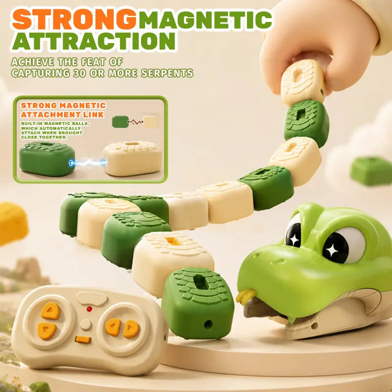 Jouet Serpent Magnétique Télécommandé – Jeu de Course Interactif avec 8 Haricots Énergétiques