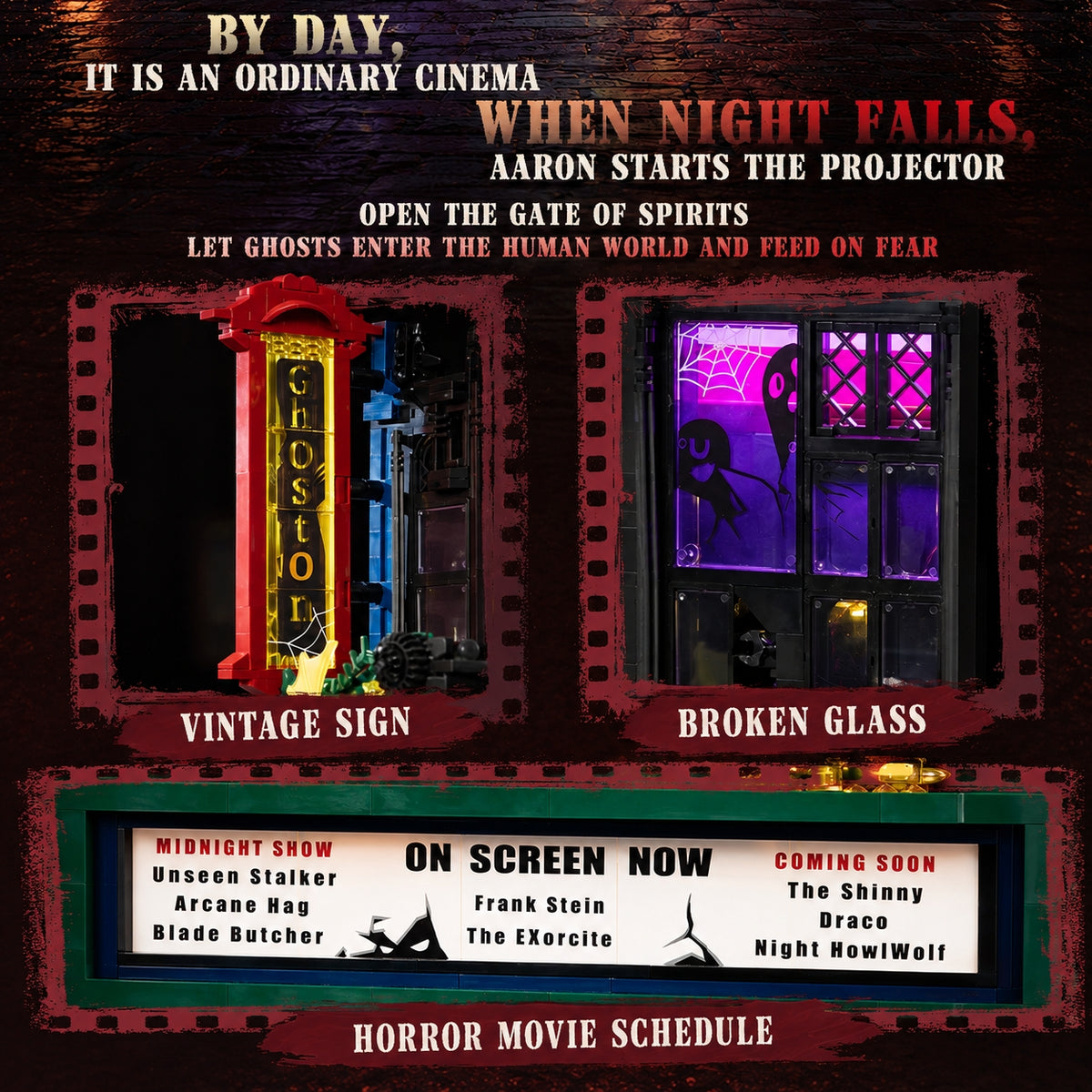 Ghost Cinema Building Block Set with LED Lights