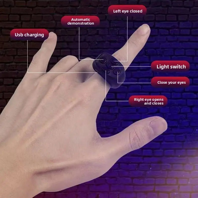 Animated Light-Up Superhero Mask with Ring Remote-Controlled Moving Eyes