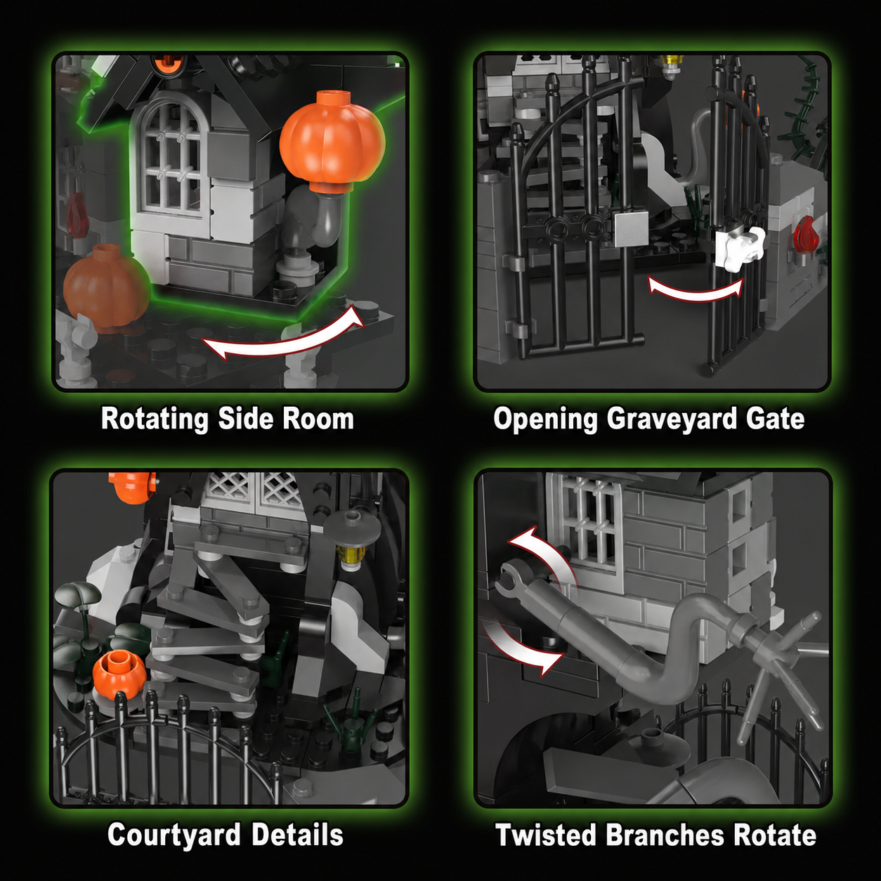 Light-Up Halloween Haunted House Building Block Set