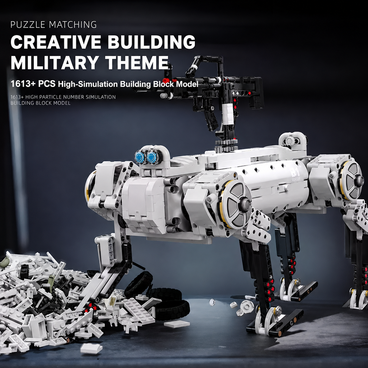 Military Robot Mechanical Dog Electric Remote Control Building Blocks Set