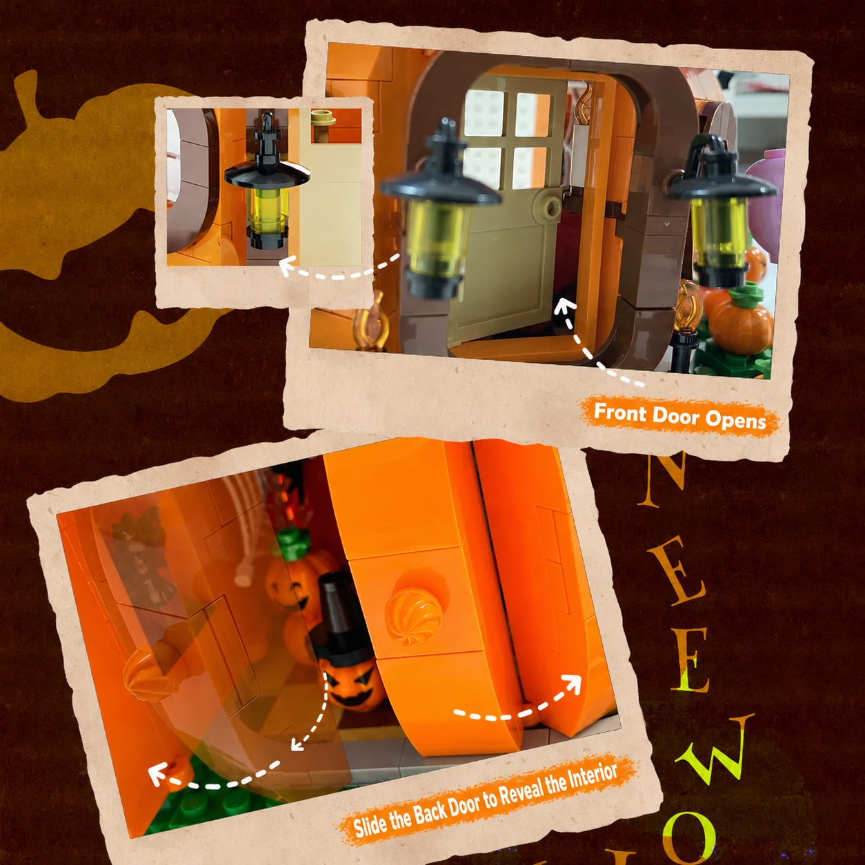 Halloween Pumpkin House Building Block Set
