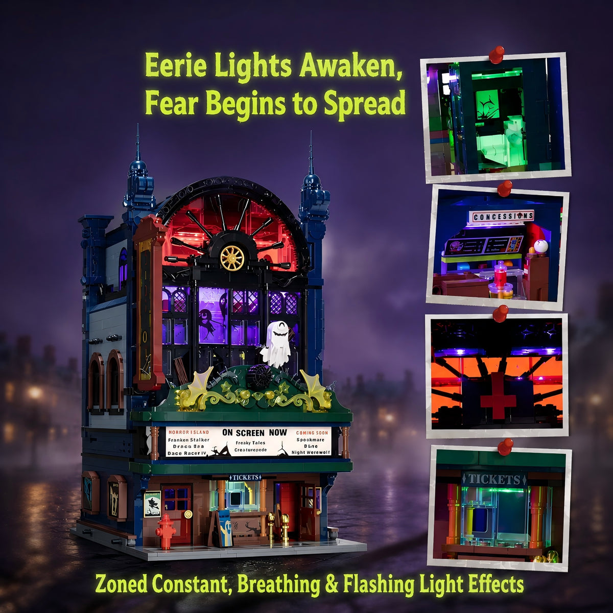 Ghost Cinema Building Block Set with LED Lights