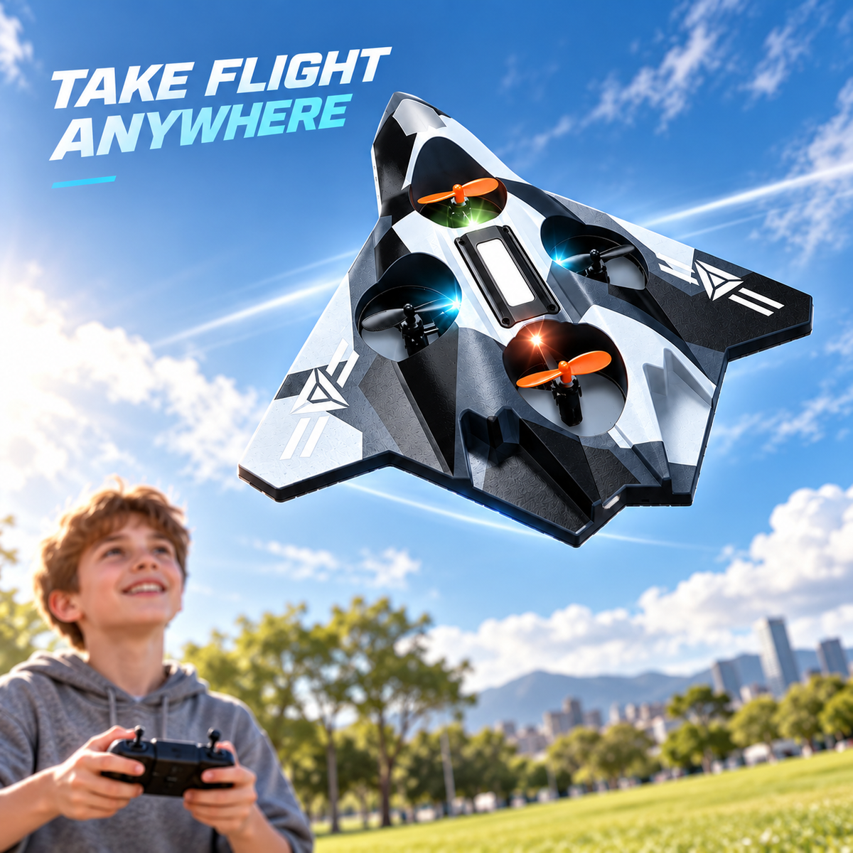 Fighter Jet RC Drone – 2.4G Remote Control Aircraft with Altitude Hold & 360° Flips