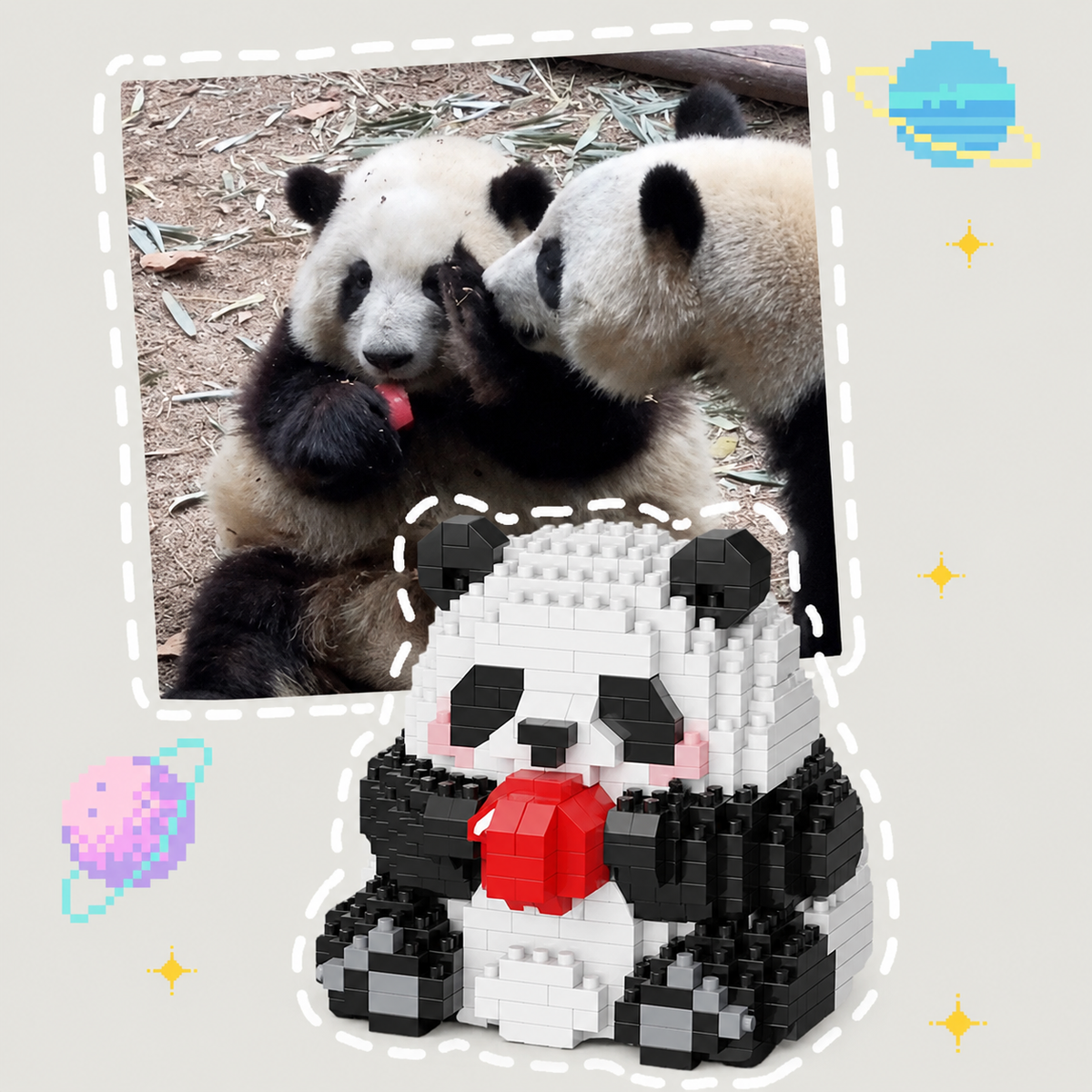 Adorable kit de blocs de construction DIY Panda