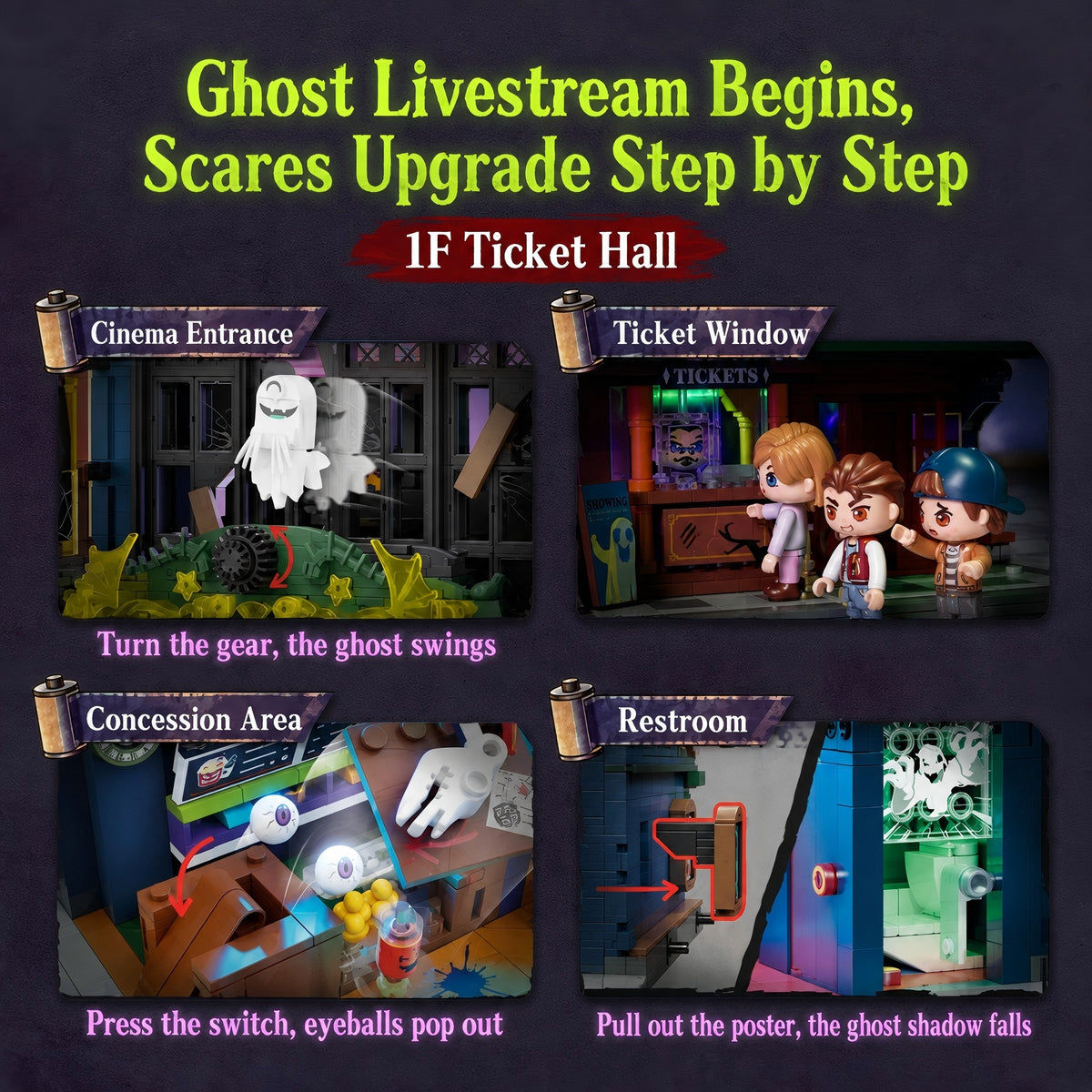 Ghost Cinema Building Block Set with LED Lights