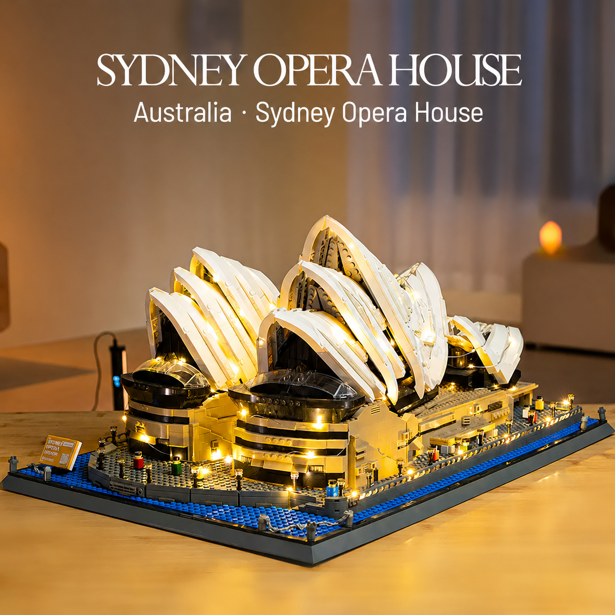 Sydney Opera House Building Blocks Model with Lights