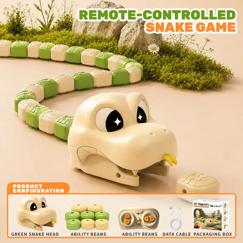 Remote-Controlled Magnetic Snake Toy – Interactive Racing Game with 8 Energy Beans