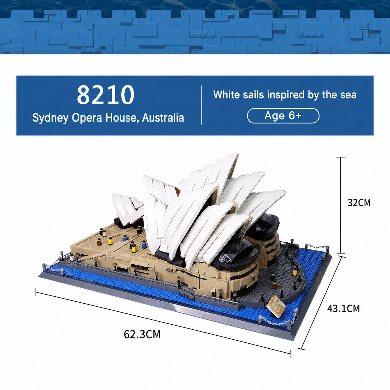 Sydney Opera House Building Blocks Model with Lights