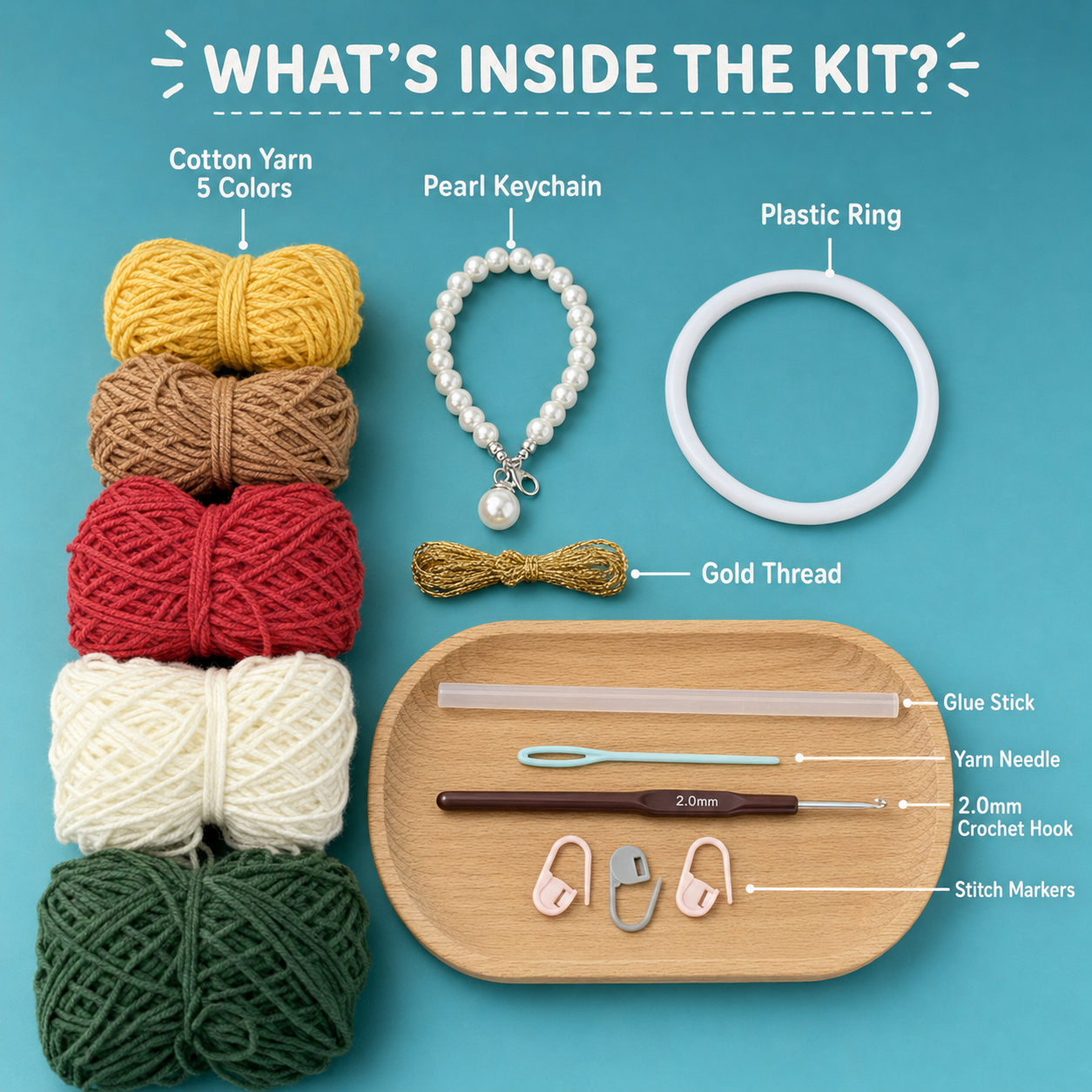 Christmas Wreath DIY Crochet Kit with Video Tutorials