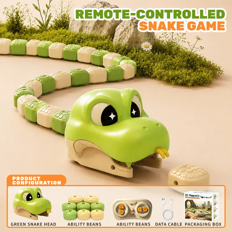 Remote-Controlled Magnetic Snake Toy – Interactive Racing Game with 8 Energy Beans
