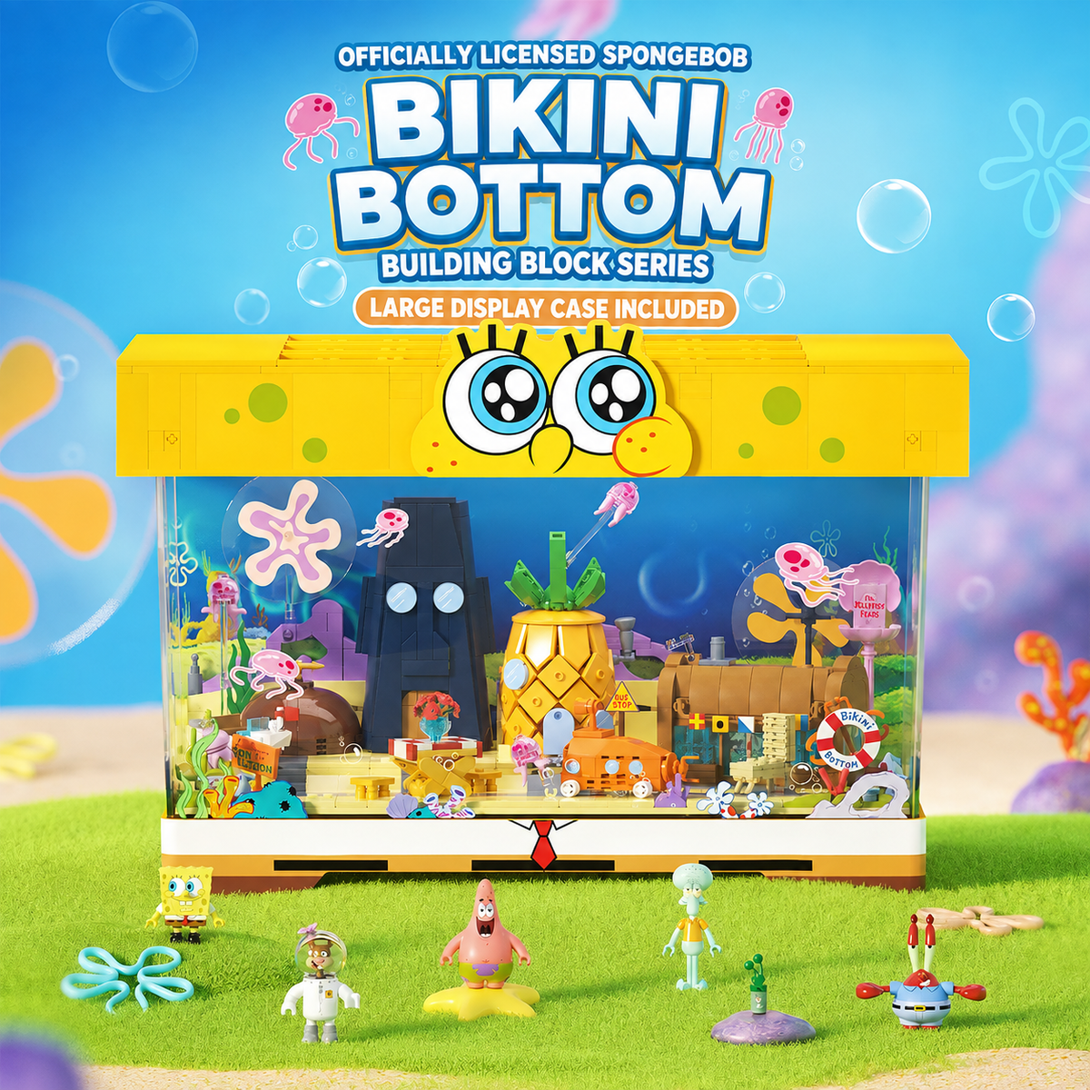 SpongeBob Bikini Bottom Display Case Building Set with Lights and Character Figures